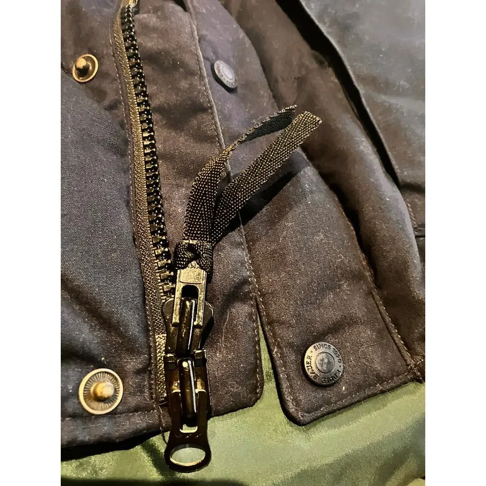 Eddie Bauer Goose Down Puffer Vest Men's Large Navy Blue Pockets‎ Vintage Zip Up